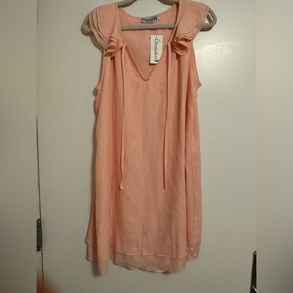 Peach shift dress with tie. NWT - Picture 1 of 2